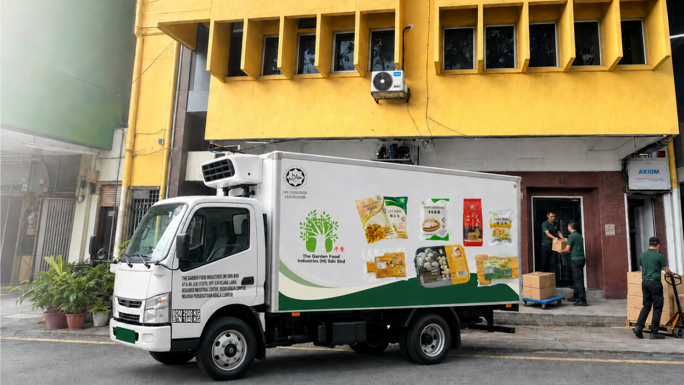 The Garden delivery lorry outside the Kuala Lumpur facility