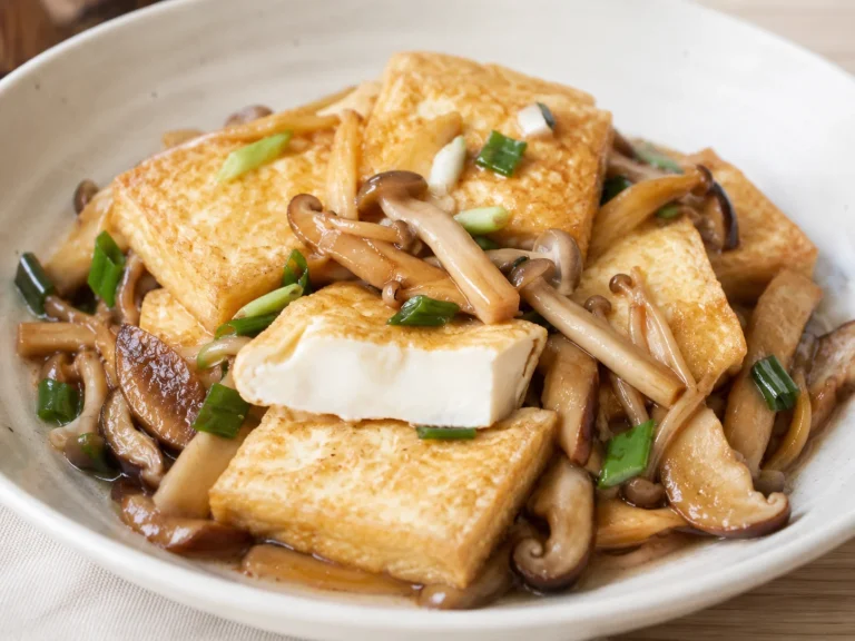Mushroom Fried Soft Tofu